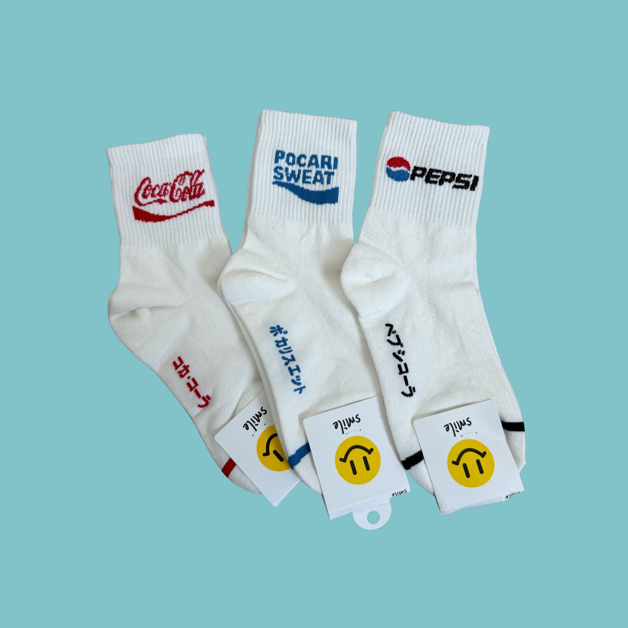 KR Soda Pop Retro Beverage Crew Socks