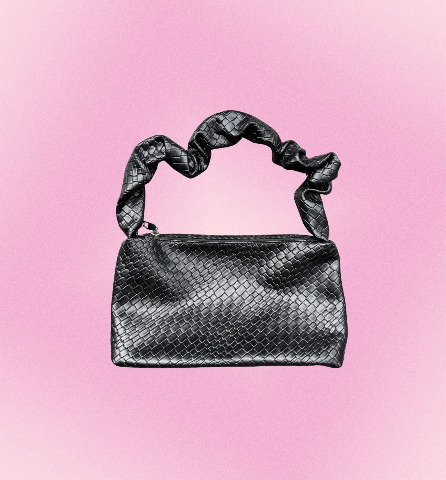 The Luna Ruched Vegan Leather Shoulder Bag