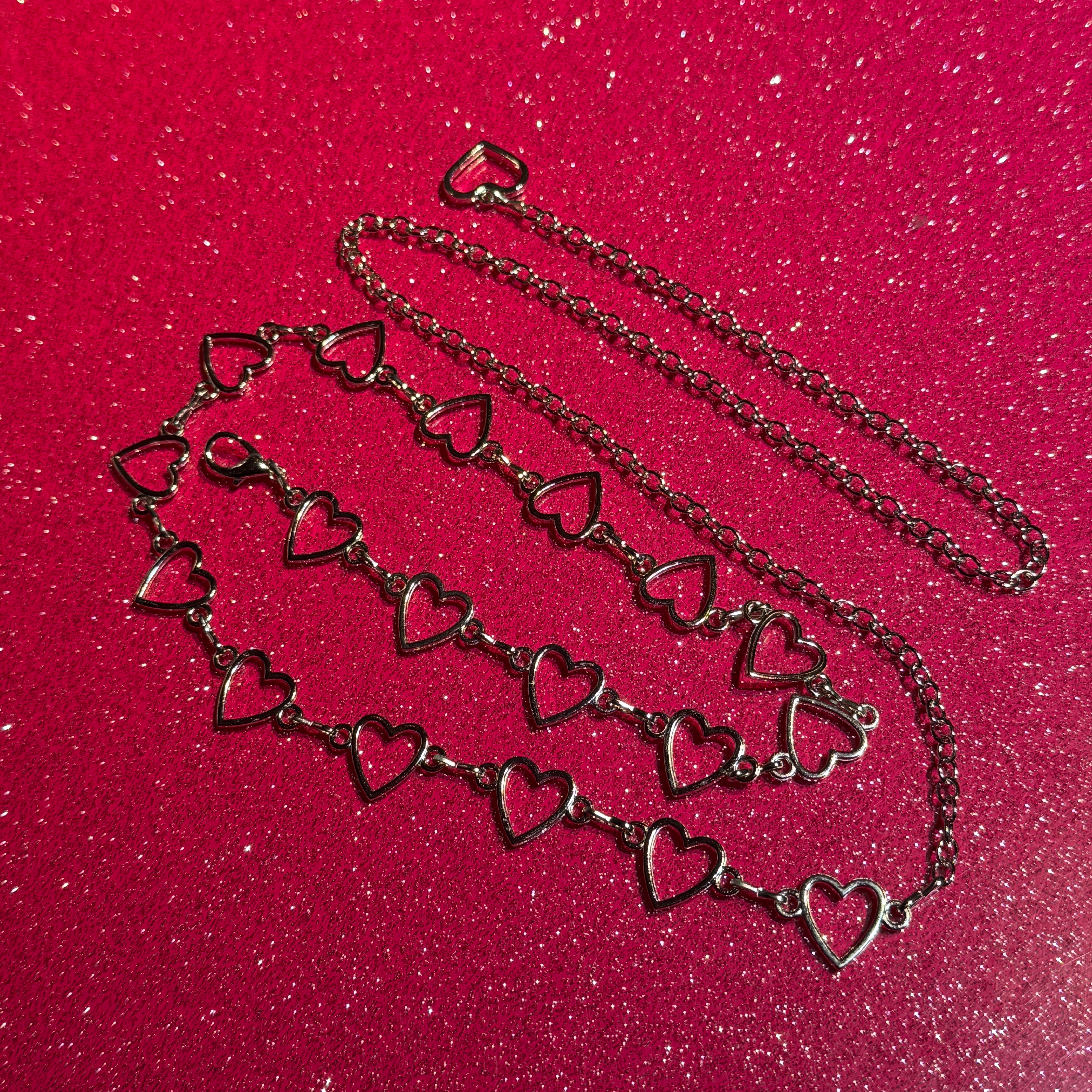 Small heart belt chain