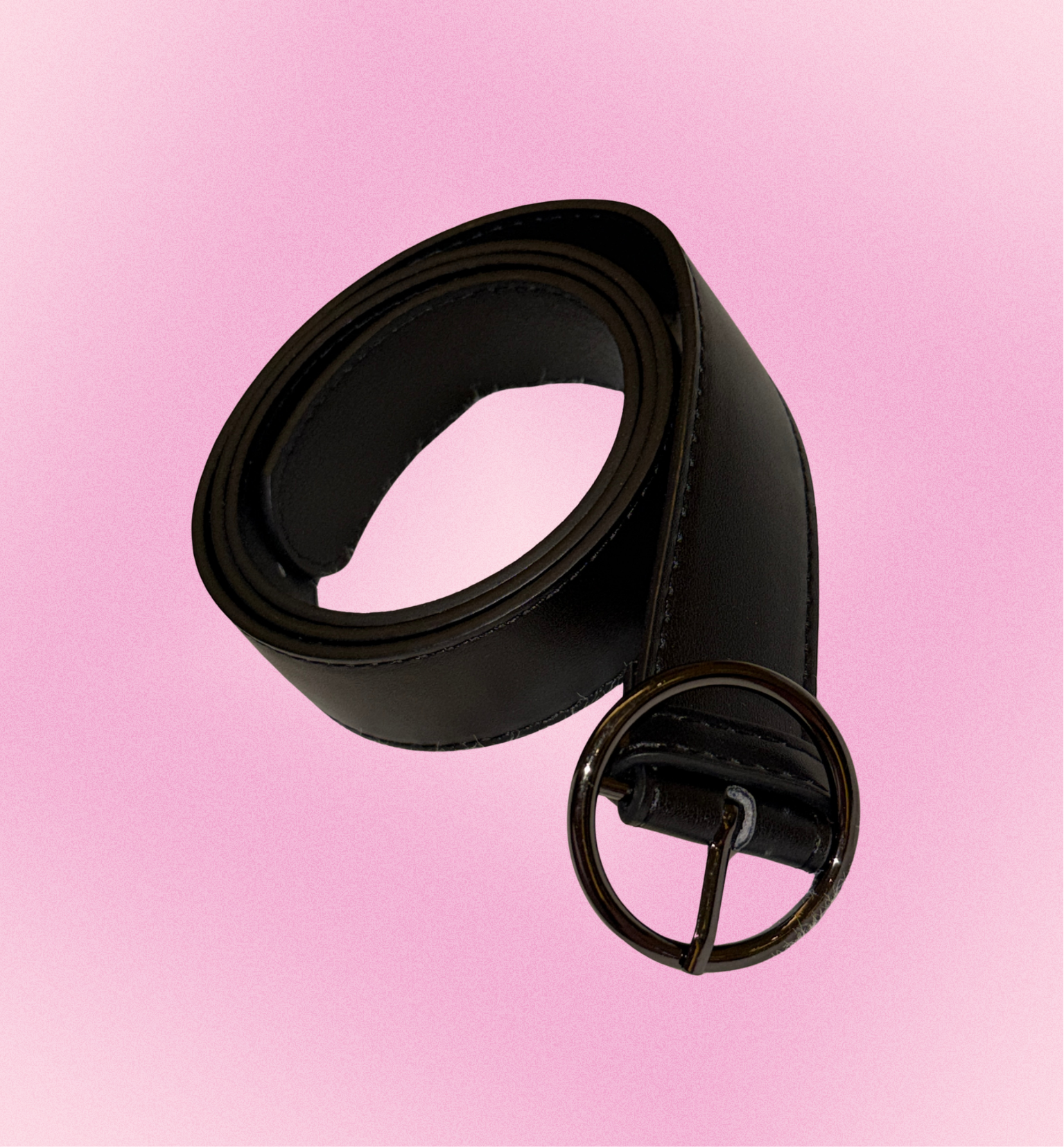 So black round buckle belt