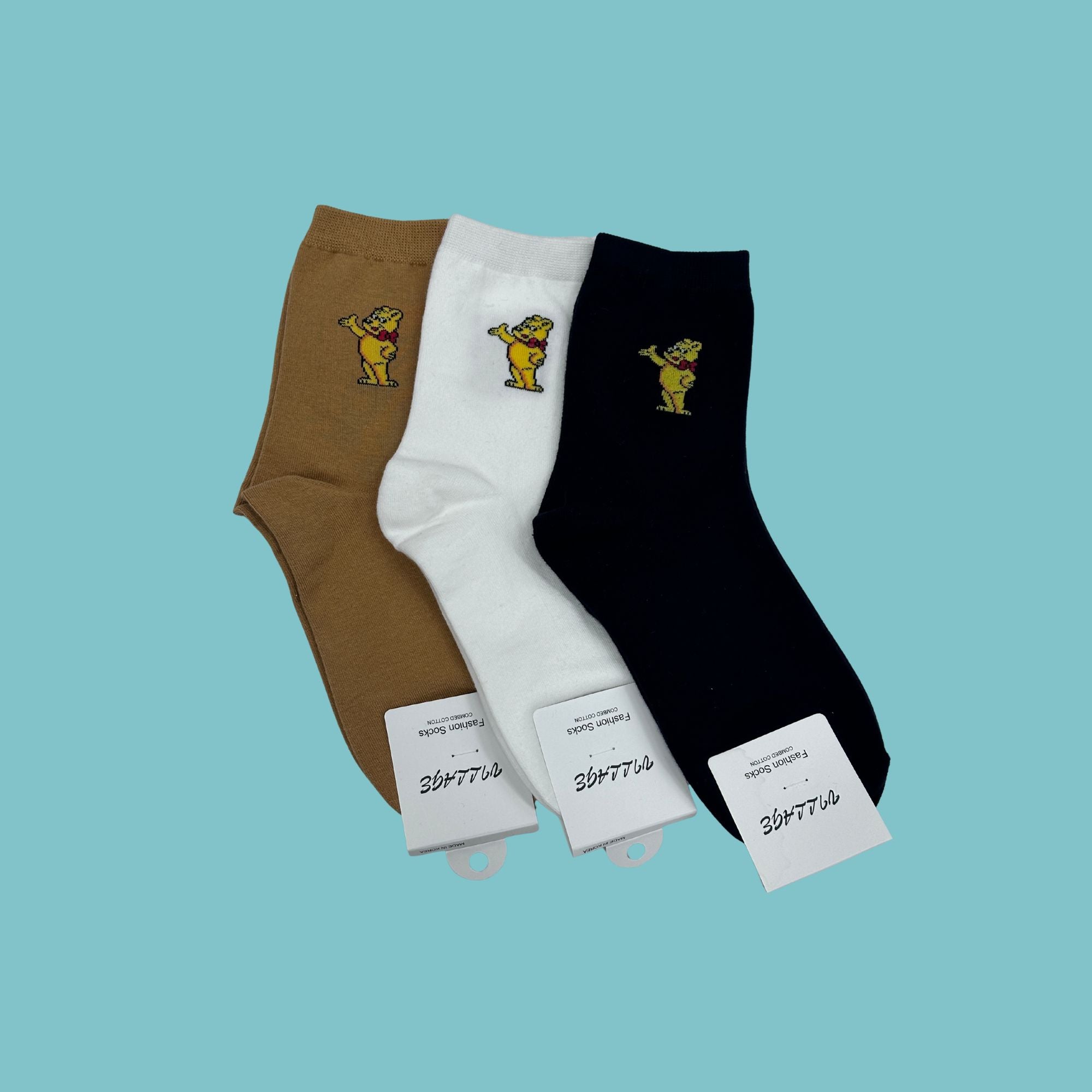 BBS Buddy Vintage Bear Embroidery Socks