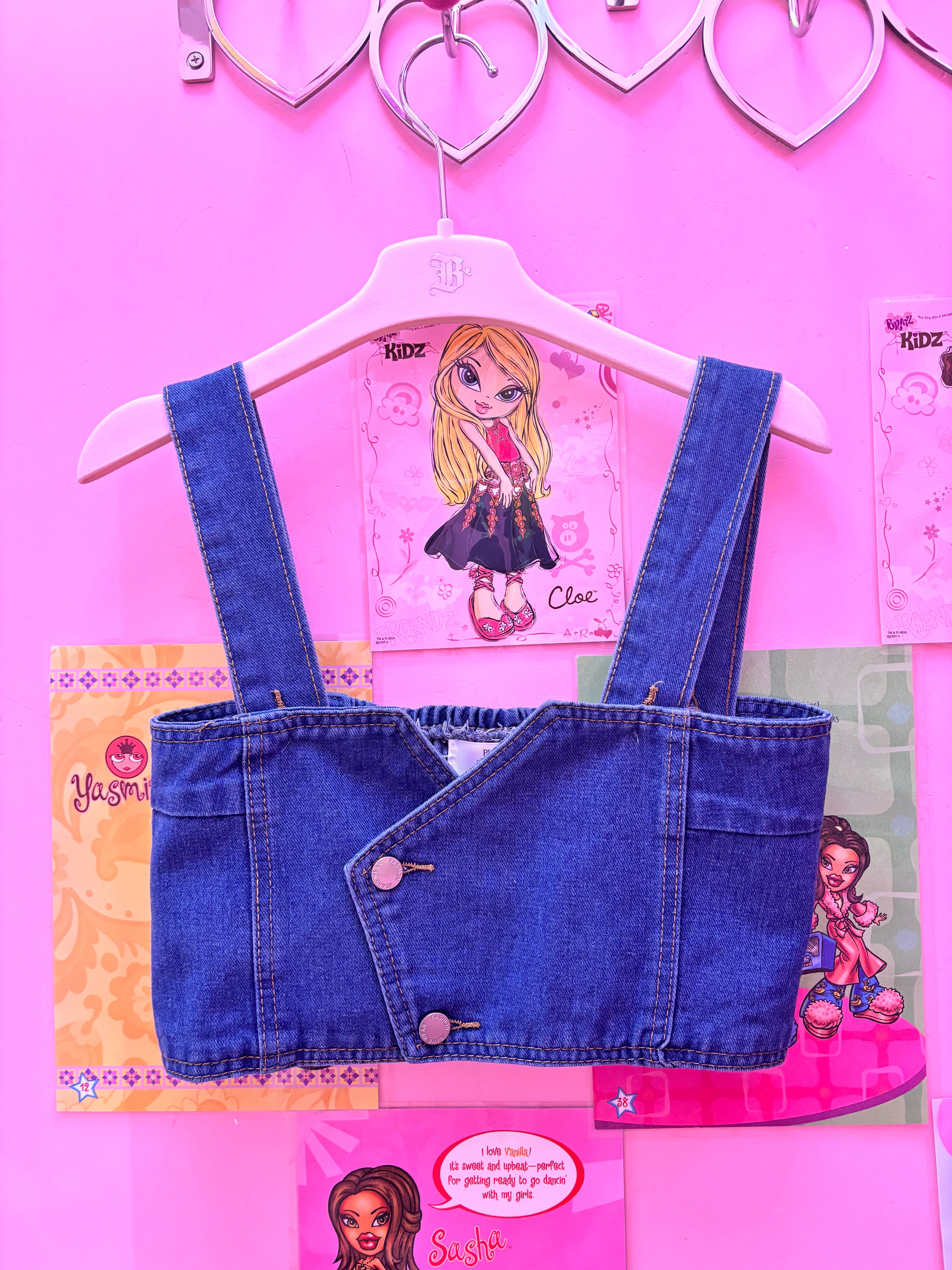 Denim bustier crop top