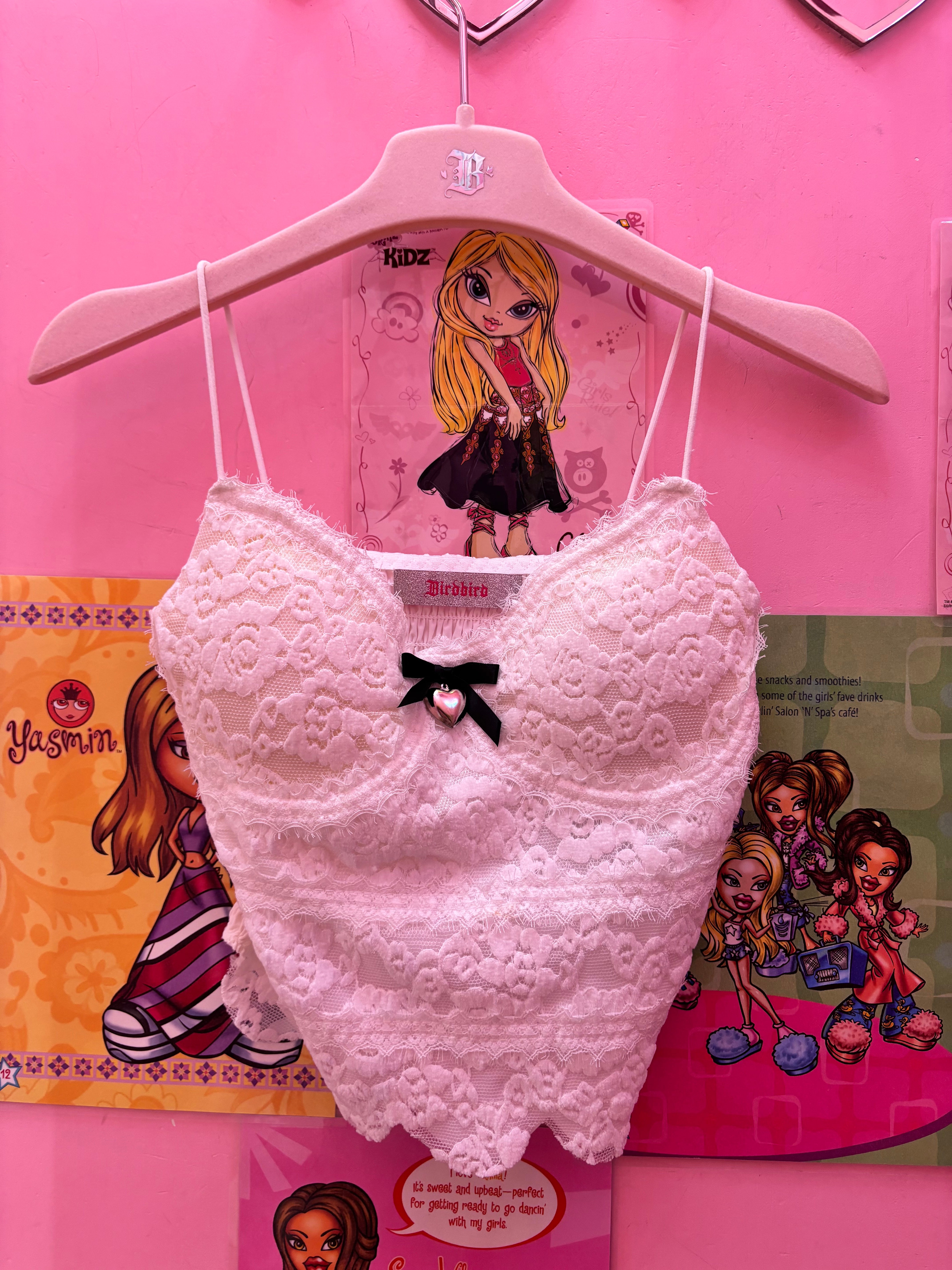 Strap lace crop top