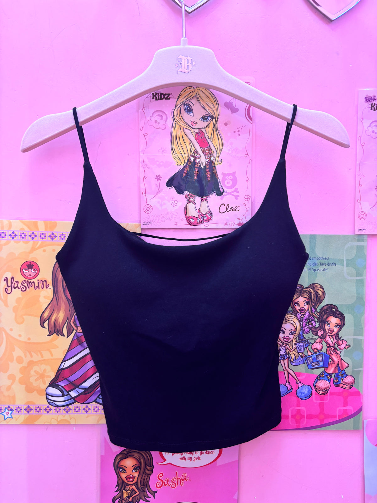 Black cropped camisole