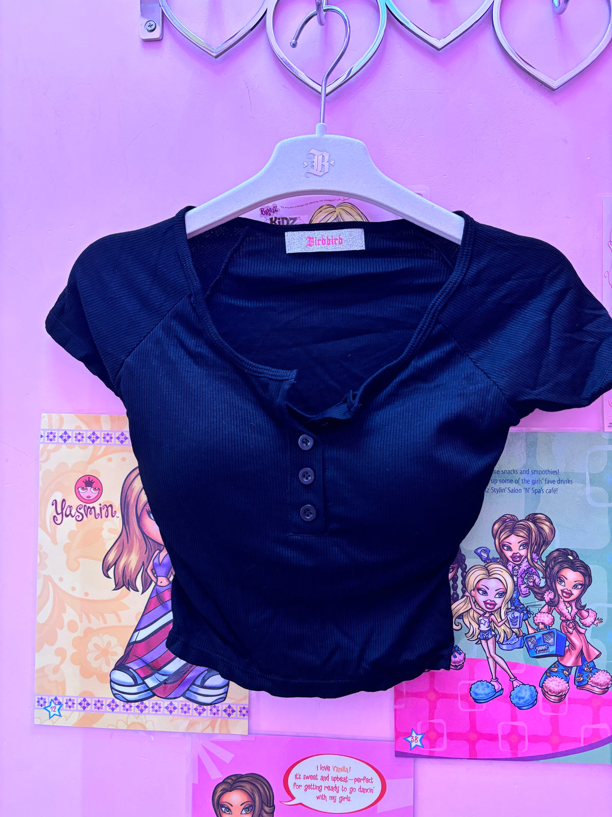 Ribbed henley crop top