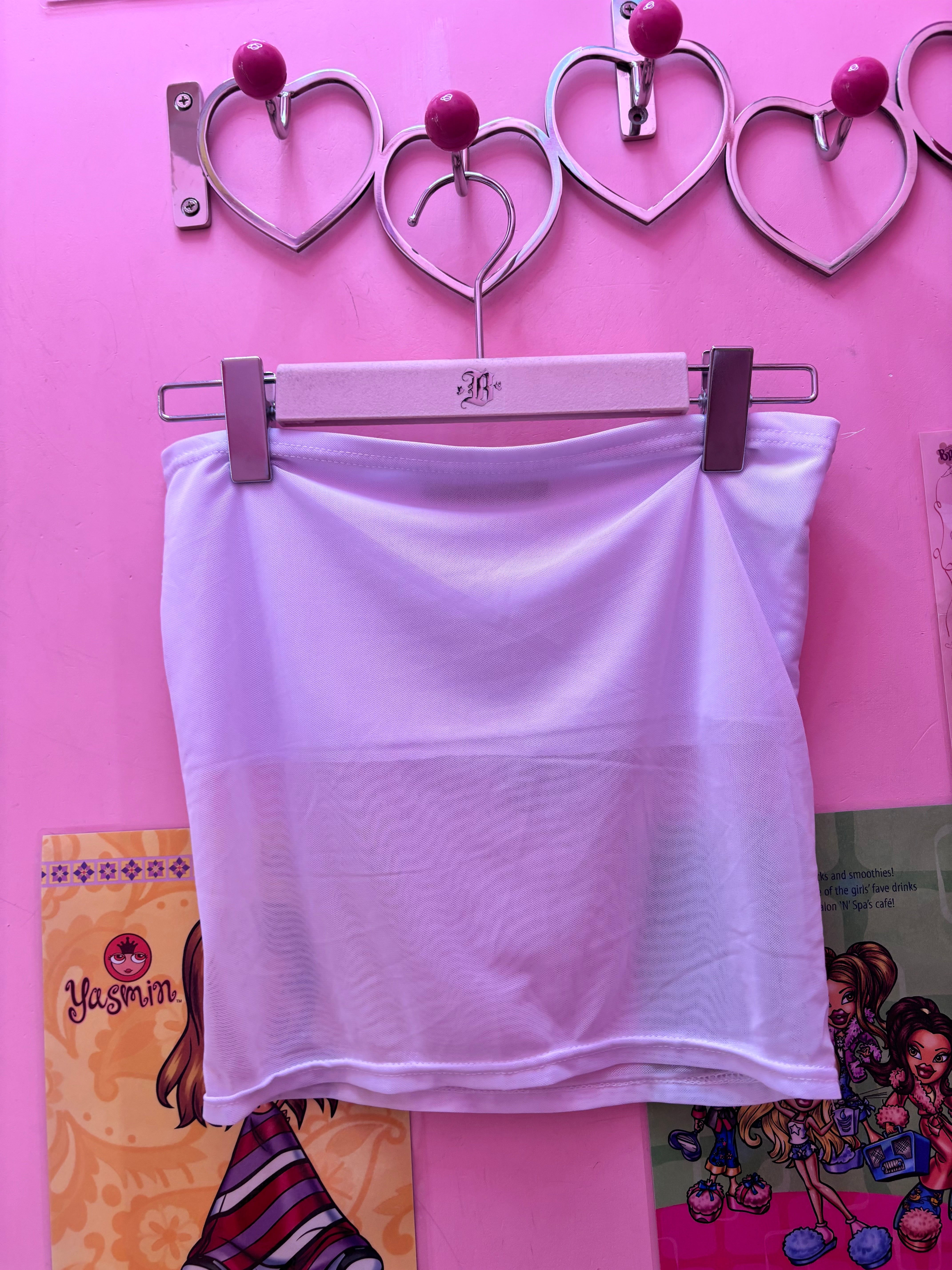 Sheer mesh mini skirt