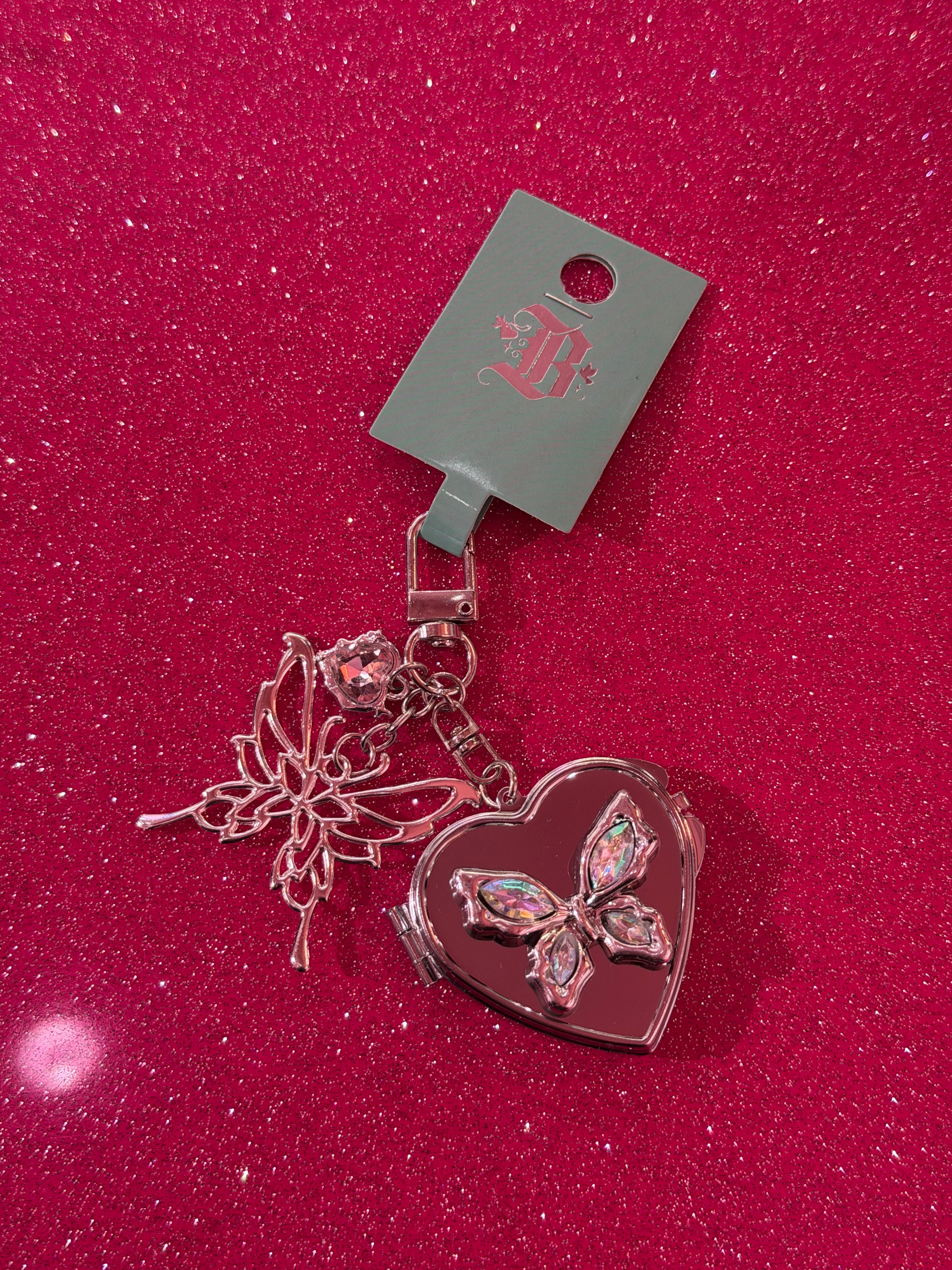 KC164 butterfly mirror keychain