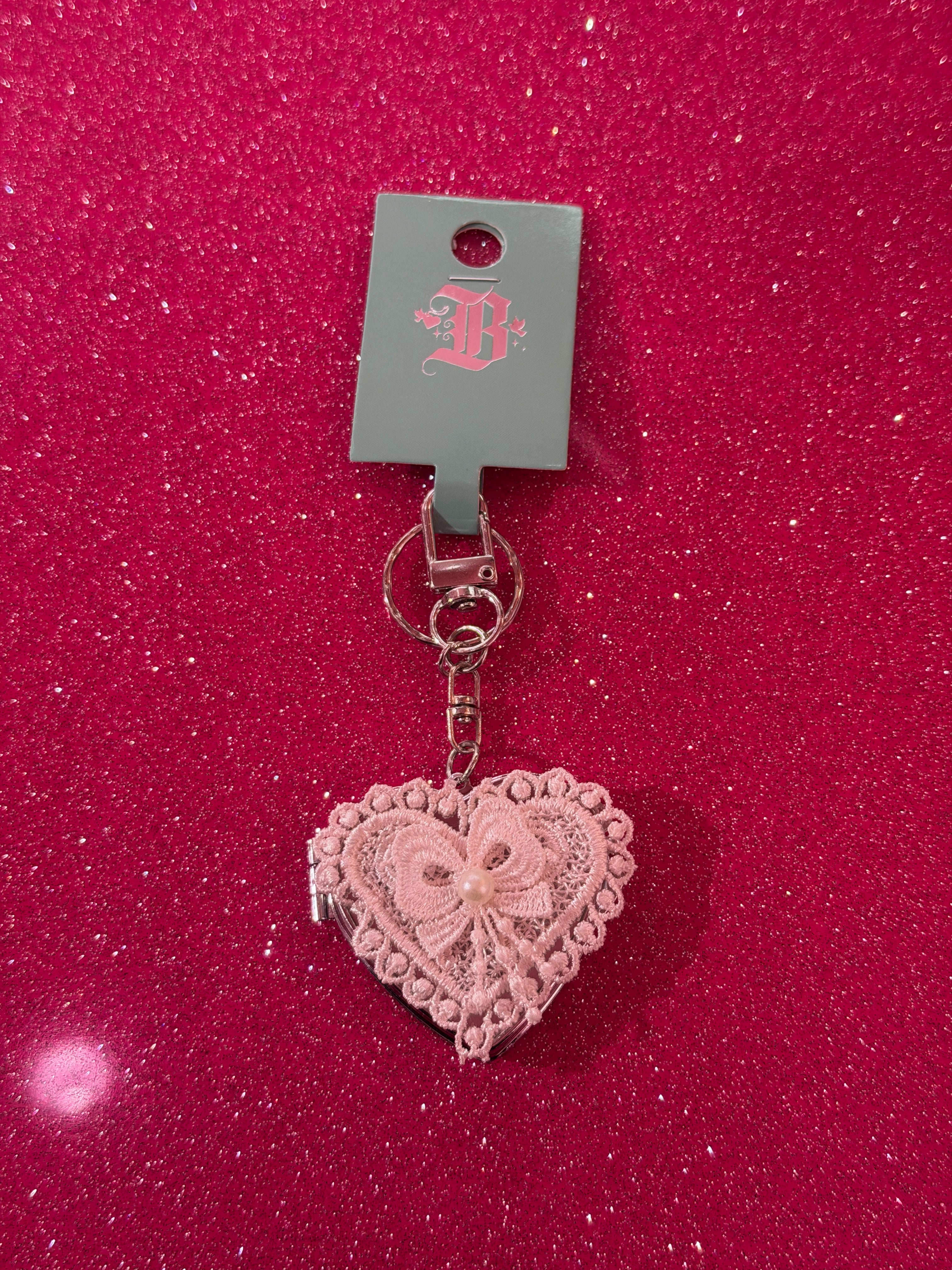 KC166 soft pink mirror keychain