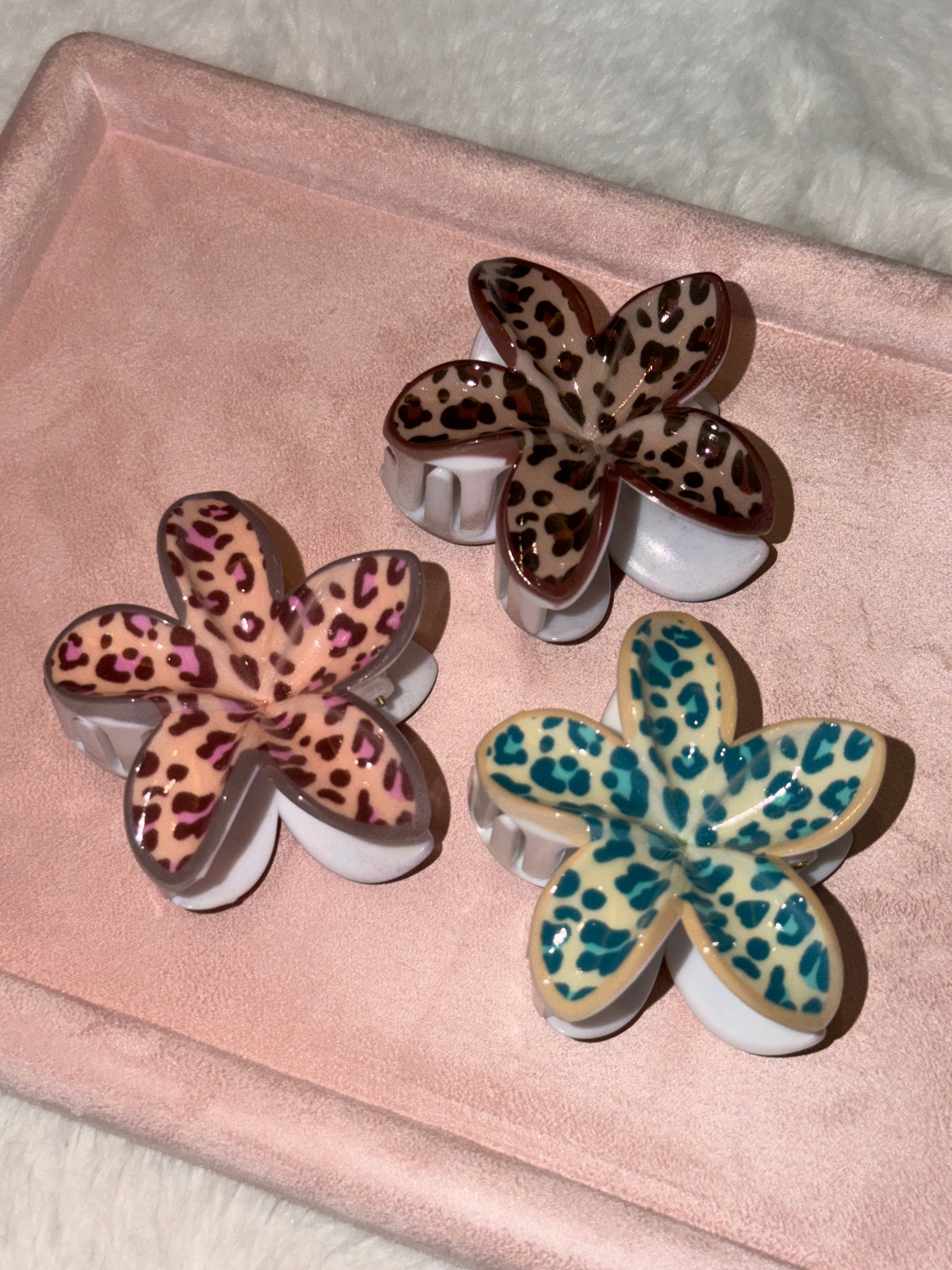 BBS Wild Hibiscus Leopard Clip