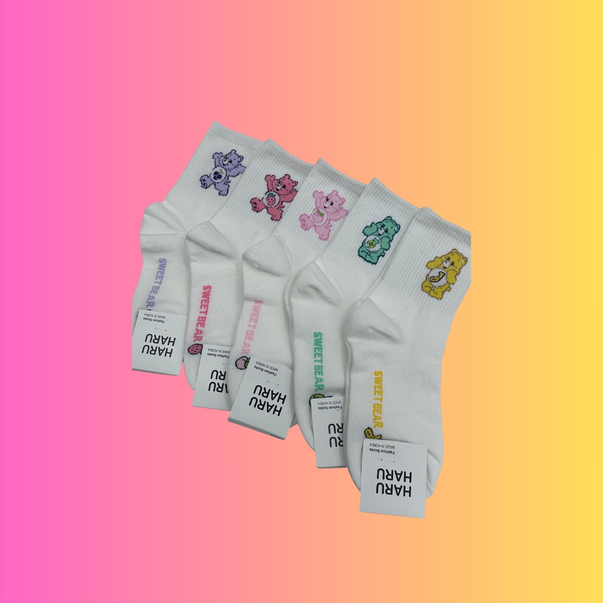 BBS Juicy Bear Vibrant Fruit Crew Socks